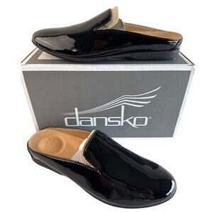 Dansko Lexie Mules Slip-on Flats Women's Black Patent Leather Size EU37 US 6.5-7